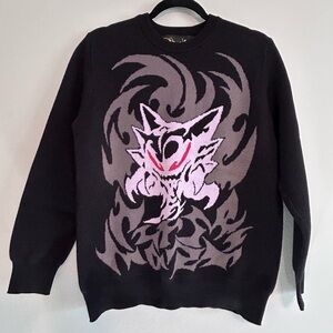 Only curse Pokémon knitted sweater gengar graphics streetwear black long sleeve